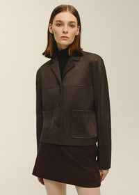 Mina Vegan Suede Mini Skirt - Deep Mahogany