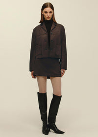 Mina Vegan Suede Mini Skirt - Deep Mahogany