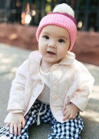 MAD HTR Two-Tone Beanie - Infant - Burgundy & Sachet Pink