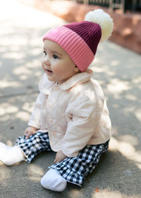MAD HTR Two-Tone Beanie - Infant - Burgundy & Sachet Pink