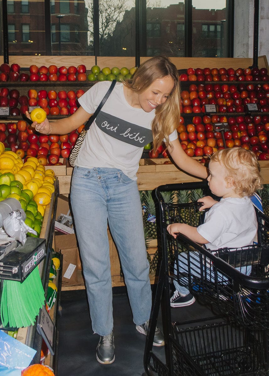 Oui Bebe Vintage Cursive T-Shirt - Black