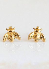Bee Stud Earrings - Gold
