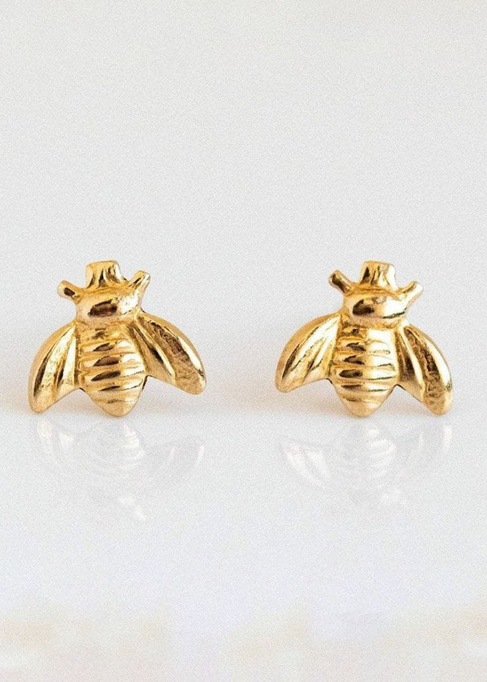 Bee Stud Earrings - Gold