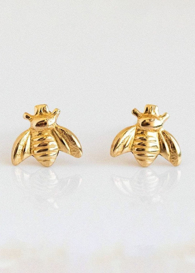 Bee Stud Earrings - Gold