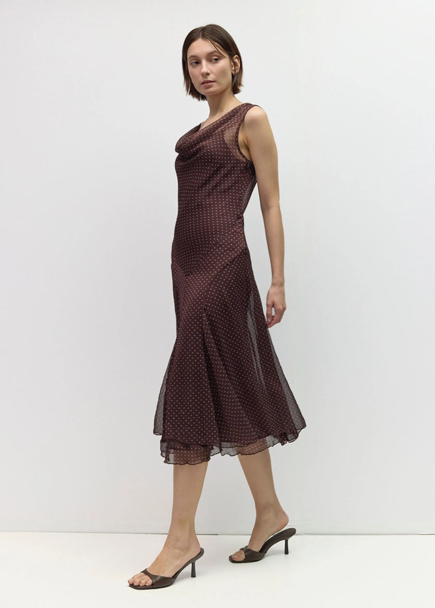 The Lauren Dress - Brown Blue