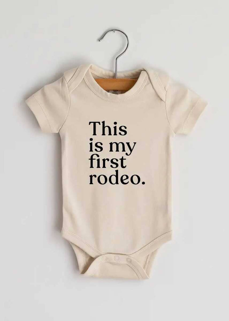 This Is My First Rodeo Organic Onesie - Cream