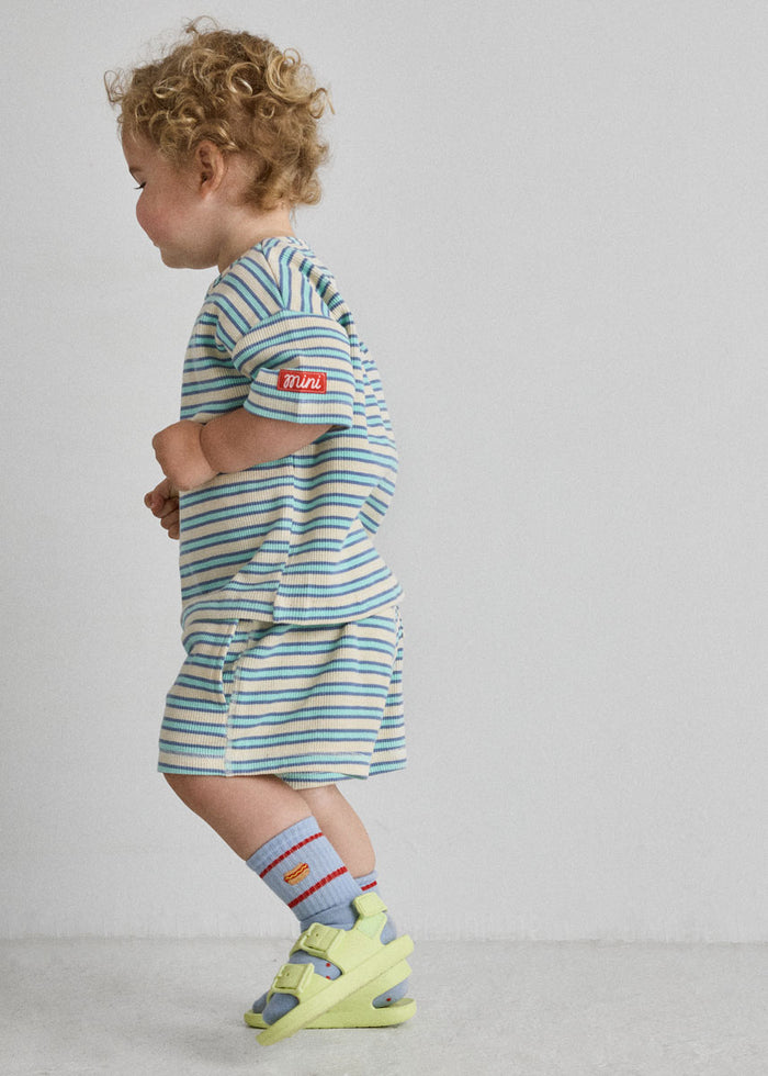 Waffle Striped Oversized Set - Blue Multi