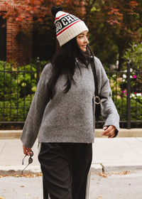 Adult Mad Hatter Chicago Varsity Beanie - Black & Red