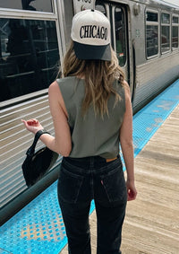 Chainstitch Chicago Puff Baseball Cap - Black