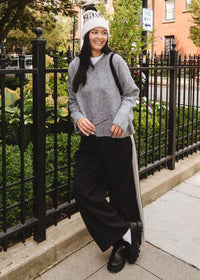 Adult Mad Hatter Chicago Varsity Beanie - Black & Red