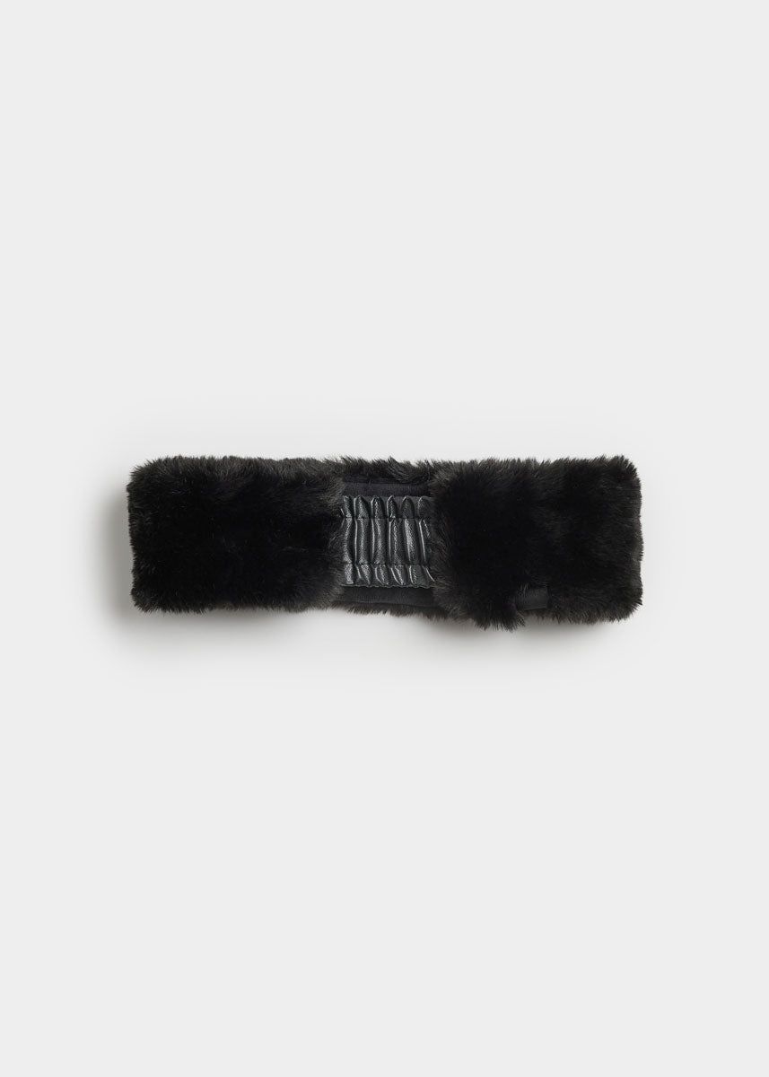 Mad Hatter Faux-Fur Headband - Black