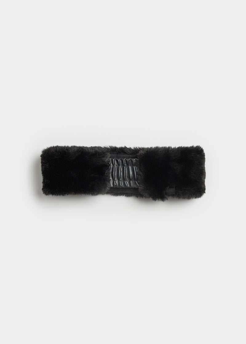 Mad Hatter Faux-Fur Headband - Black