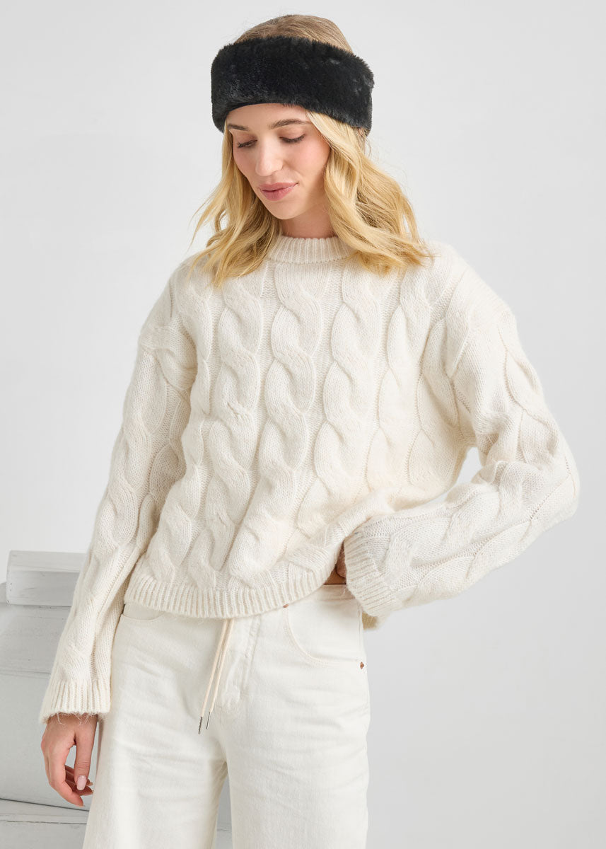 Mad Hatter Faux-Fur Headband - Black