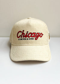 Chicago Forever Wide Whale Cord Hat - Blackhawks