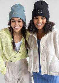 Adult Mad Hatter Smiley Cuff Beanie - Tourmaline