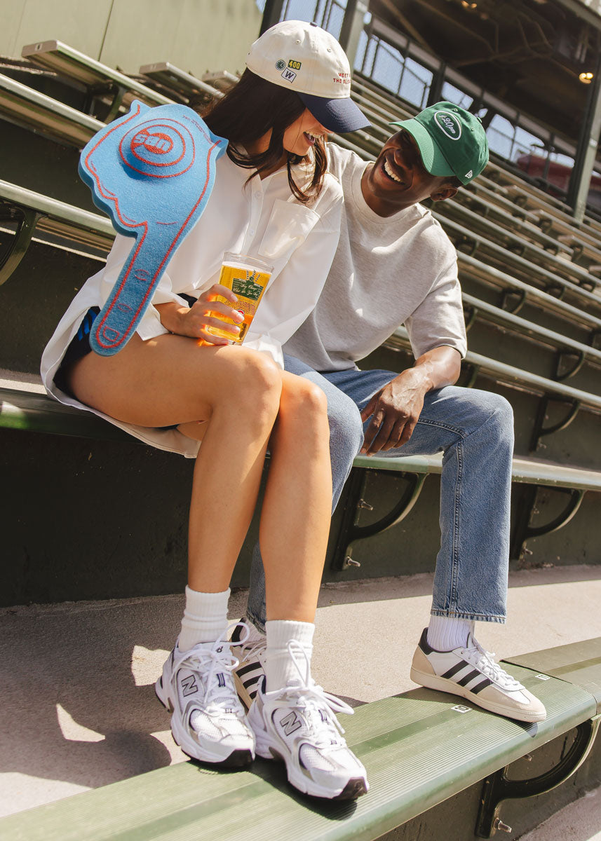 Meet Me In The Bleachers Dad Hat - Ivory & Navy