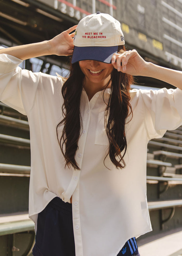 Meet Me In The Bleachers Dad Hat - Ivory & Navy