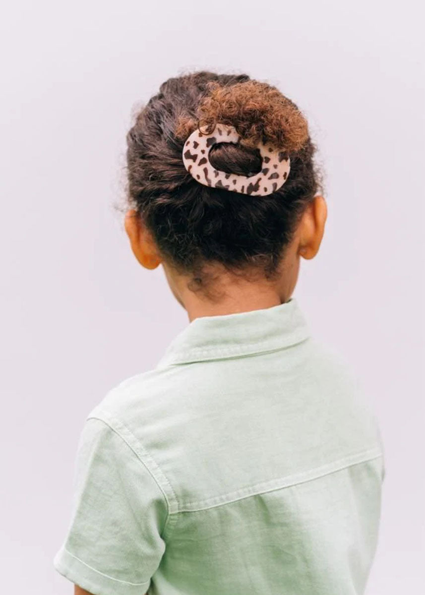 Small Flat Round Clip - Blonde Tortoise