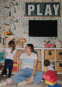 Oui Bebe Vintage Cursive T-Shirt - Blue