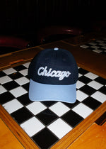 Chicago Script Baseball Cap - Navy & Light Blue