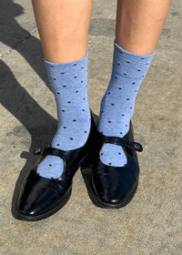 Polka Dot Sneaker Socks - Blue & Navy