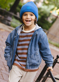 Toddler Mad Hatter Ribbed Knit Beanie - Cobalt