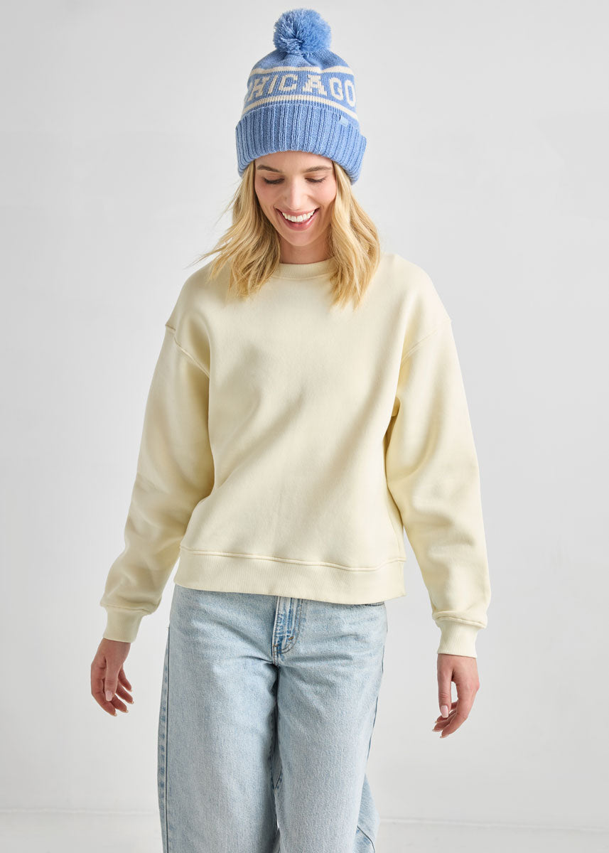 Adult Mad Hatter Chicago Pom Beanie - Blue