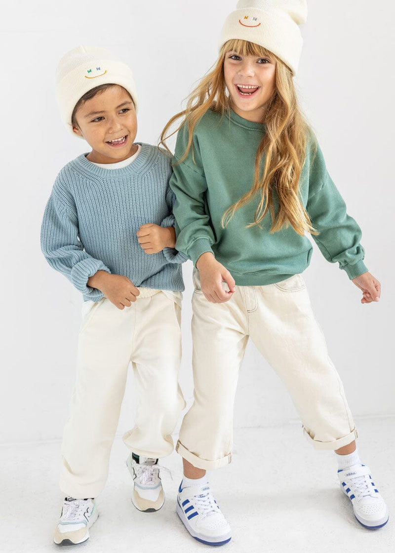 Youth Mad Hatter Smiley Cuff Beanie - Coral Multi