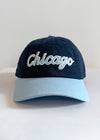 Chicago Script Baseball Cap - Navy & Light Blue