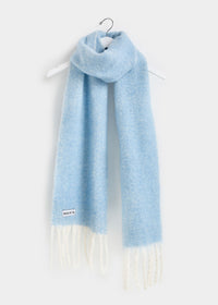Mad Hatter Oversized Contrast Blanket Scarf - Blue & Ivory