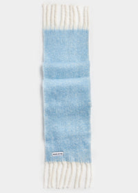 Mad Hatter Oversized Contrast Blanket Scarf - Blue & Ivory