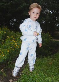Lightning Bolt Sweatsuit Set - Blue