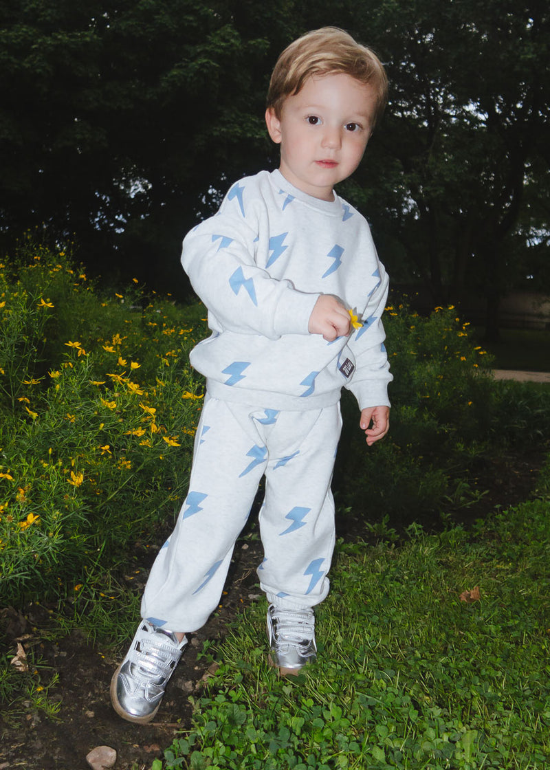 Lightning Bolt Sweatsuit Set - Blue