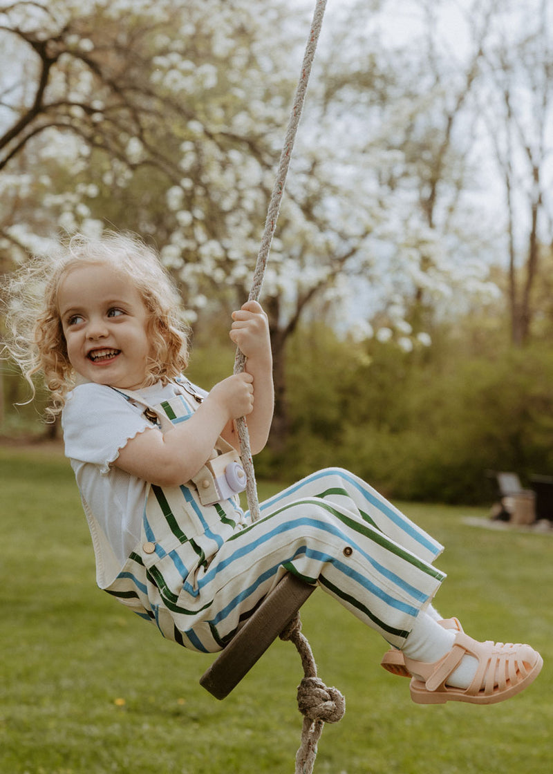 Striped Overalls - Blue & Green