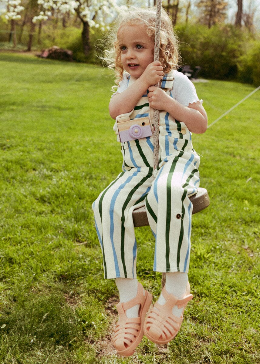 Striped Overalls - Blue & Green – Alice & Wonder