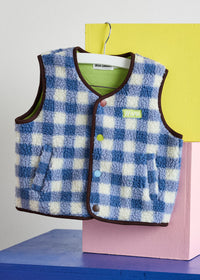 Fleece Vest - Blue Check