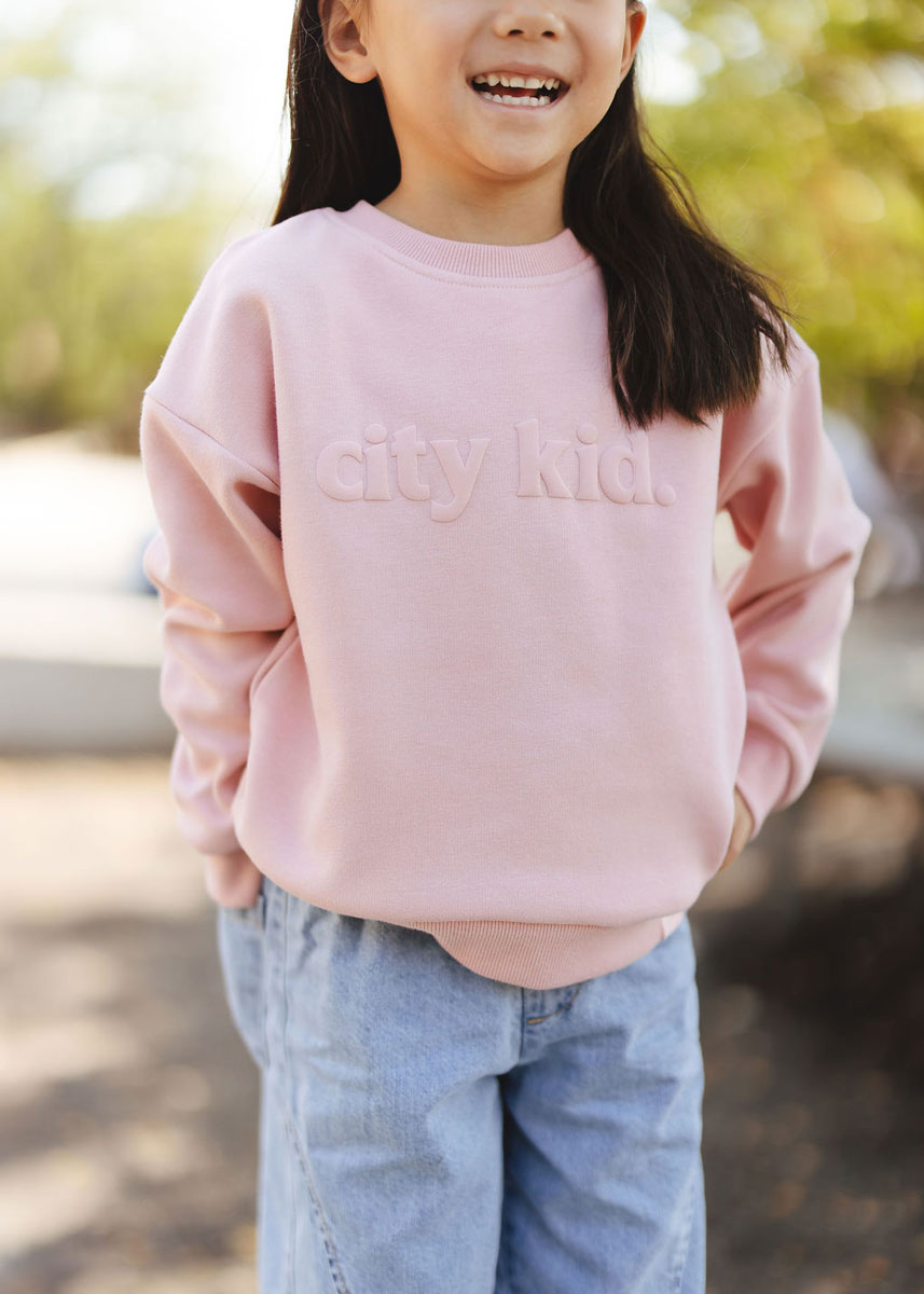 City Kid Monochrome Puff Sweatshirt - Pink