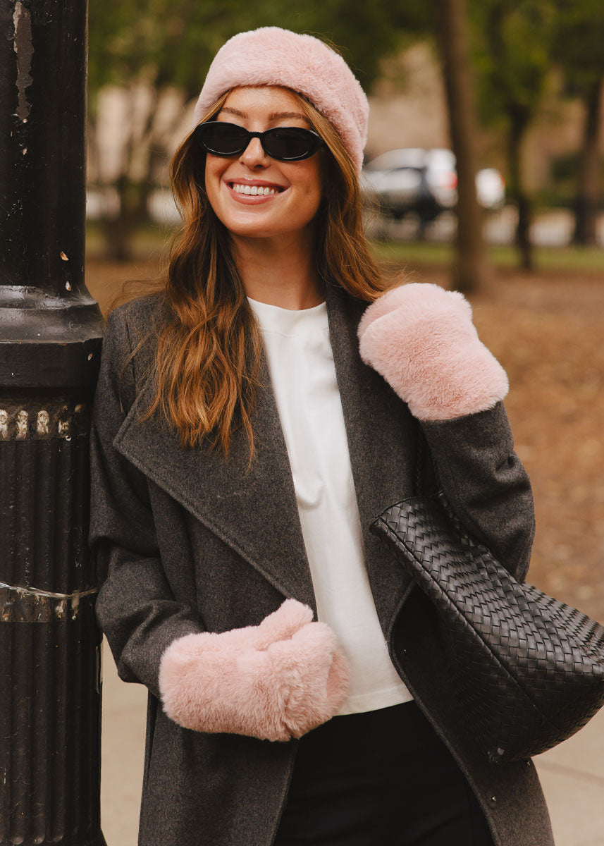 MAD HTR Faux Fur Headband - Blush