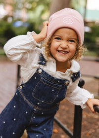 Youth Mad Hatter Smiley Cuff Beanie - Pink