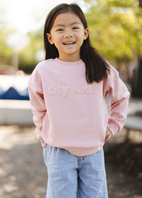 City Kid Monochrome Puff Sweatshirt - Pink