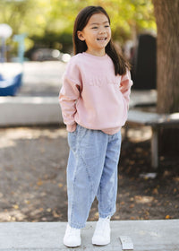 City Kid Monochrome Puff Sweatshirt - Pink