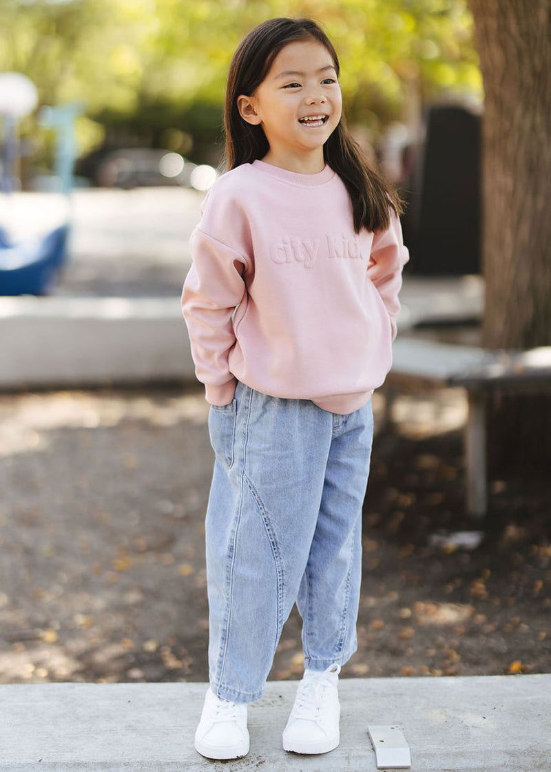 City Kid Monochrome Puff Sweatshirt - Pink