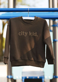 City Kid Monochrome Puff Sweatshirt - Espresso