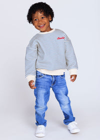 Boston Striped Patch Sweatshirt