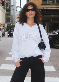 Chicago Boucle V-Neck Sweatshirt - Heather Grey