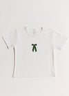 Bow Baby Tee - White & Green