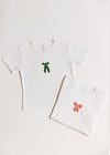 Bow Baby Tee - White & Green