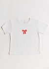 Bow Baby Tee - White & Pink