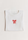 Bow Baby Tee - White & Pink