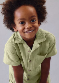 Callum Linen Button Down - Bamboo